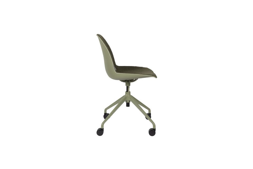 Silla de oficina con ruedas de tela verde Albert Kuip - 5