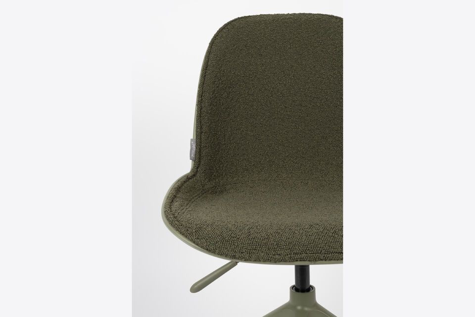 Silla de oficina con ruedas de tela verde Albert Kuip - 7