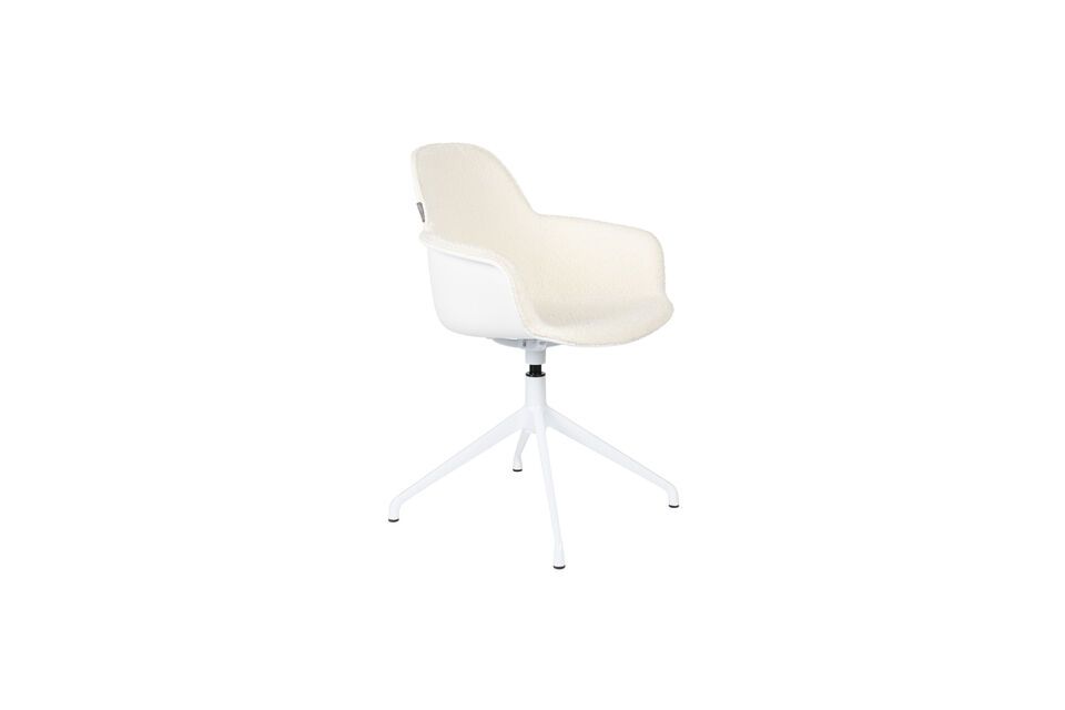 Silla de oficina de tela blanca Albert Kuip - 3