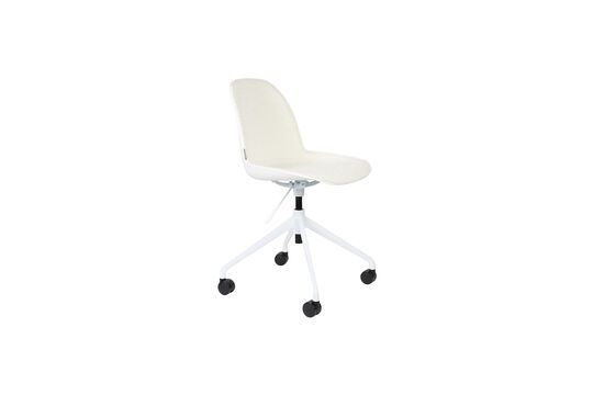 Silla de oficina de tela blanca con ruedas Albert Kuip Clipped