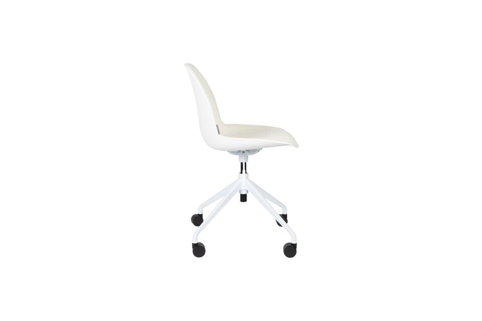 Silla de oficina de tela blanca con ruedas Albert Kuip - 2