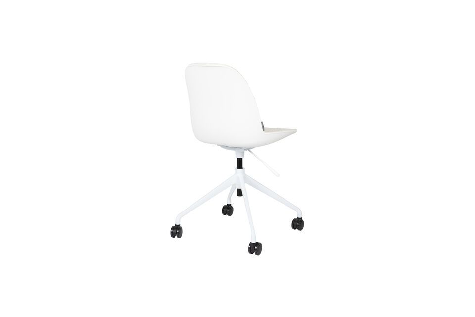 Silla de oficina de tela blanca con ruedas Albert Kuip - 3