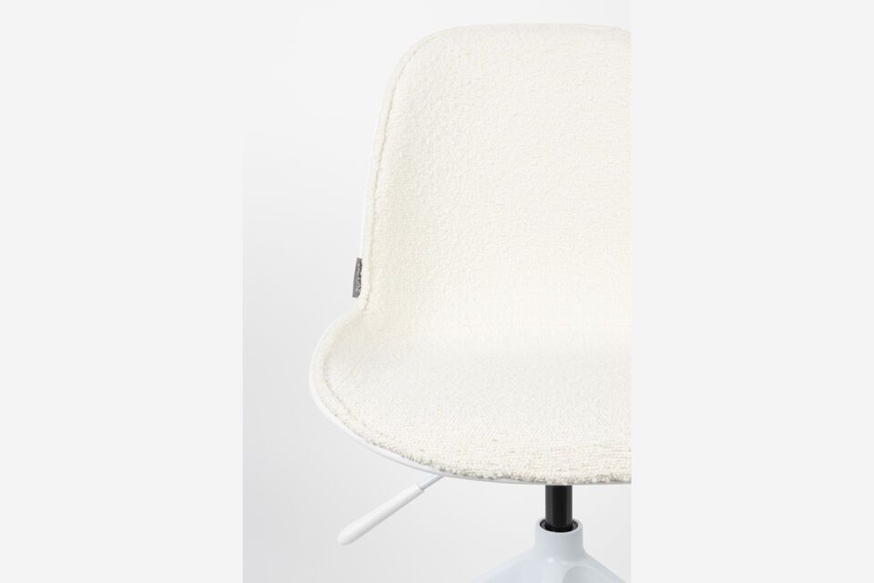 Silla de oficina de tela blanca con ruedas Albert Kuip - 5