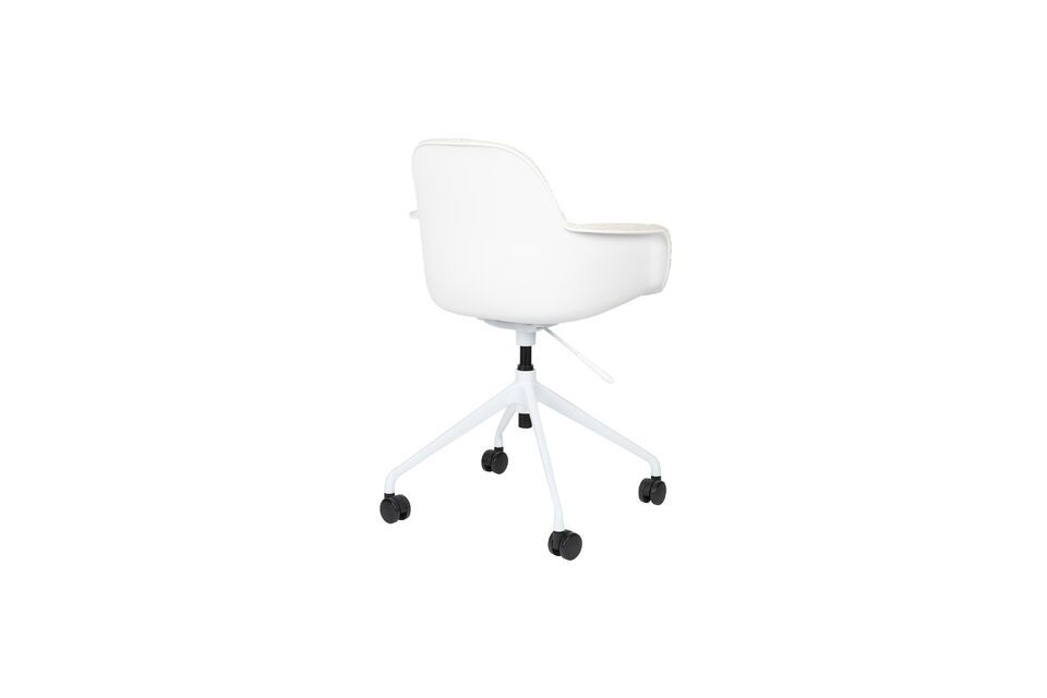 Silla de oficina de tela blanca y plástico Albert Kuip - 3