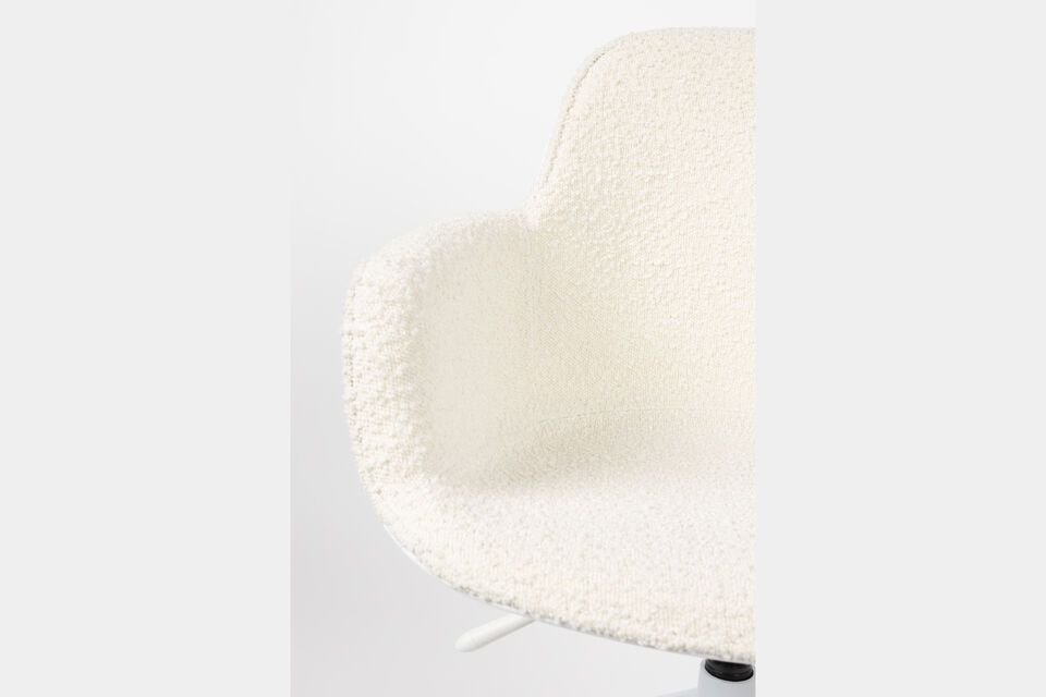 Silla de oficina de tela blanca y plástico Albert Kuip - 5