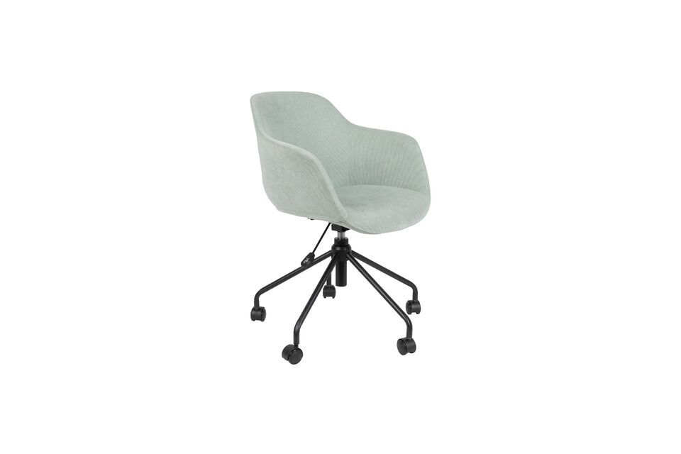 Silla de oficina de tela verde Junzo Rib White Label