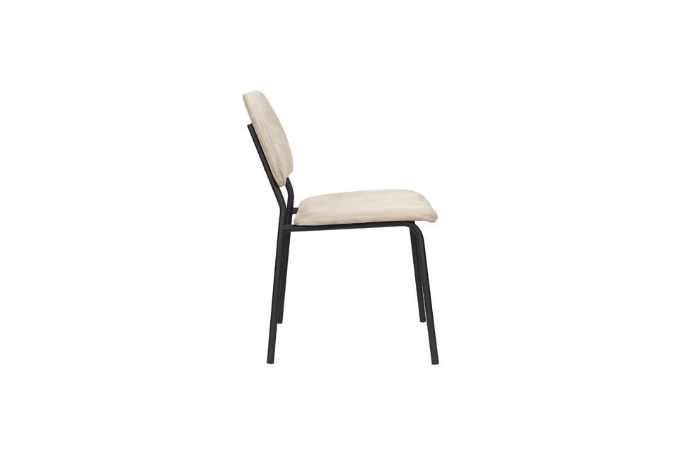 Silla de tela beige Darby - 5