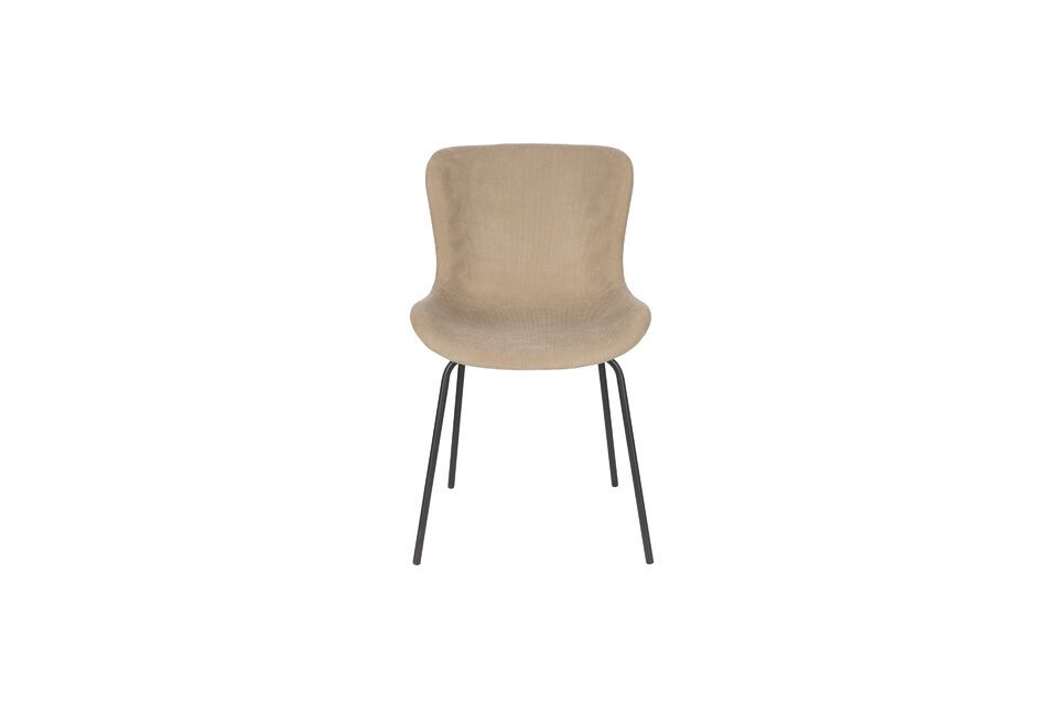 Silla de tela beige Junzo Rib - 4