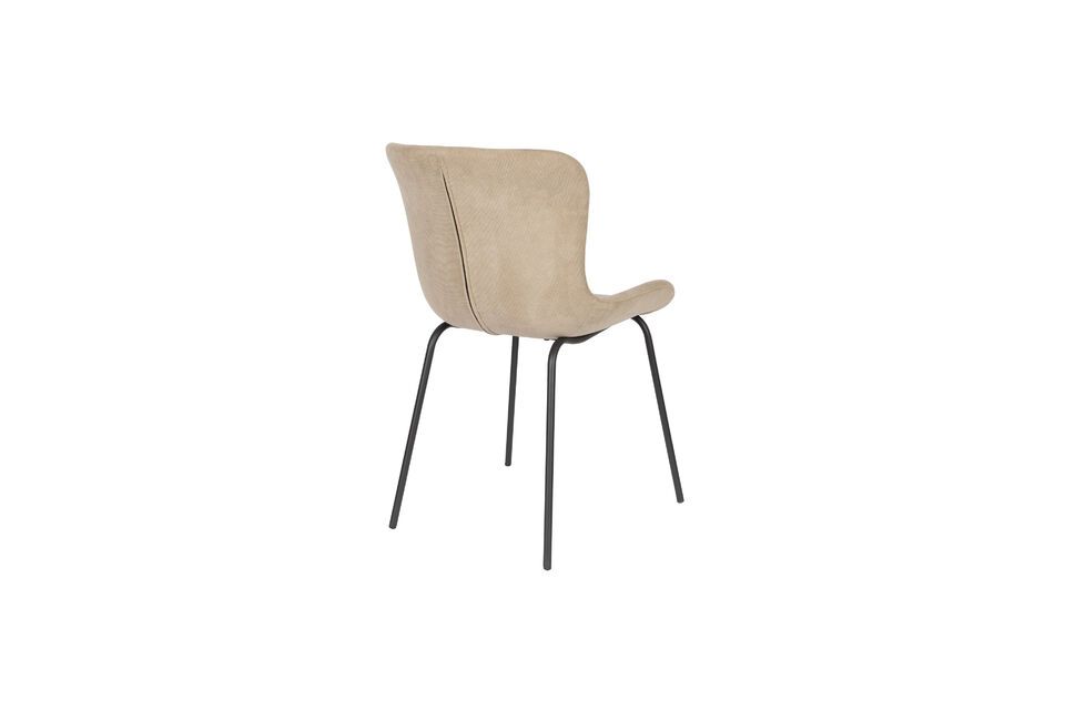 Silla de tela beige Junzo Rib - 6