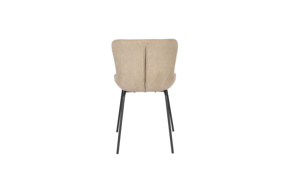 Silla de tela beige Junzo Rib - 7