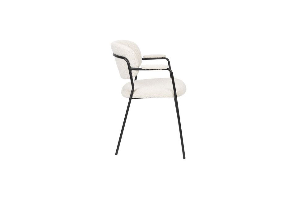 Silla de tela blanca Jolien - 7