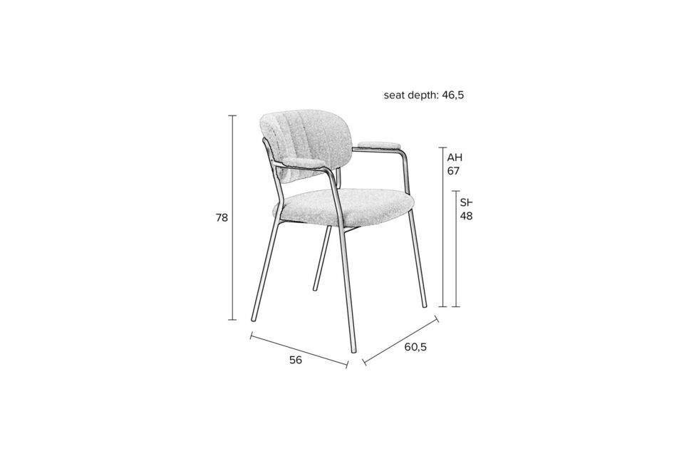 Silla de tela blanca Jolien - 10