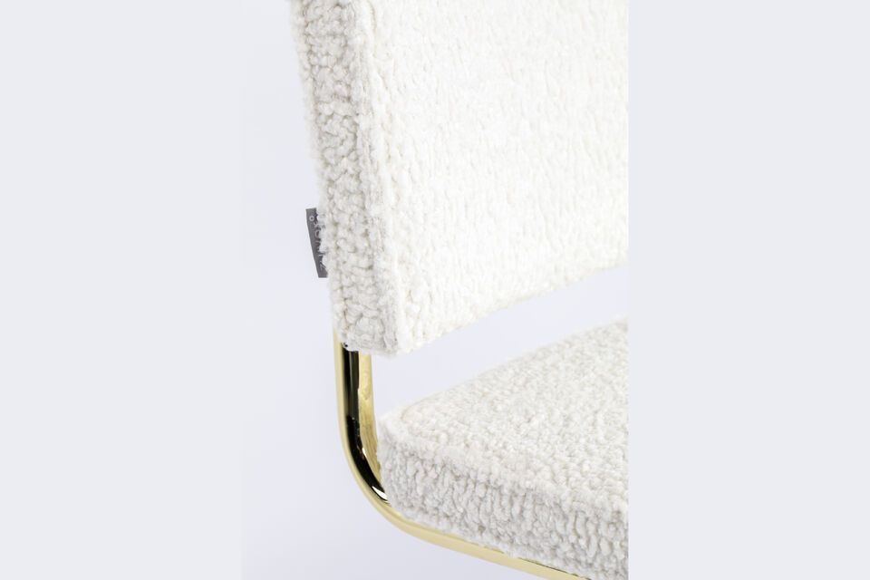 Silla de tela blanca Teddy - 10