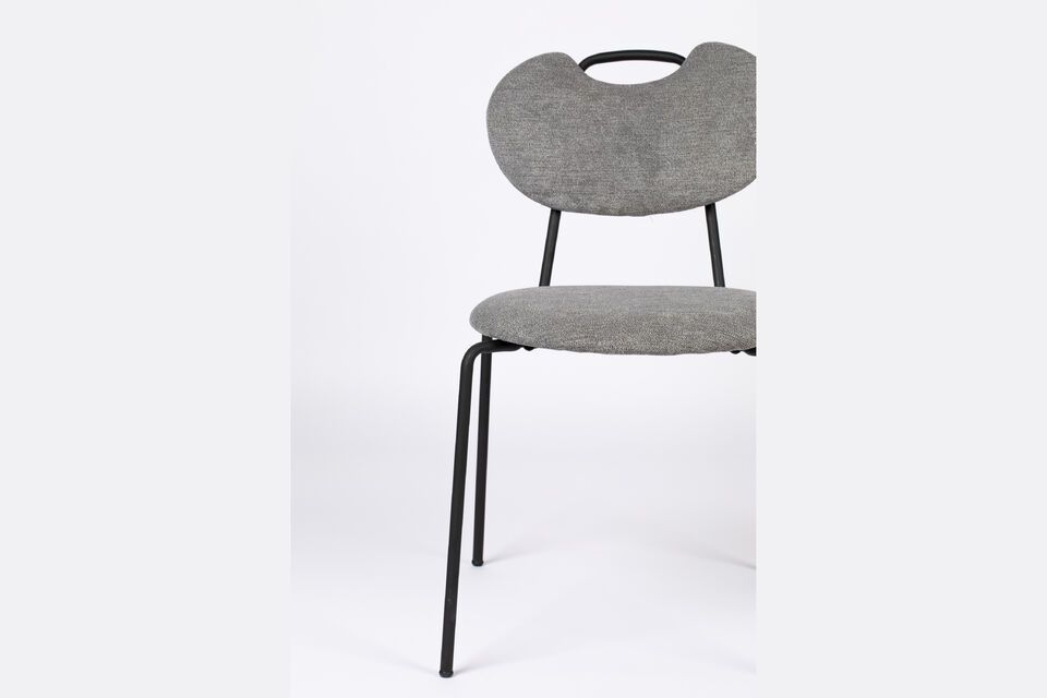 Silla de tela gris Aspen - 7