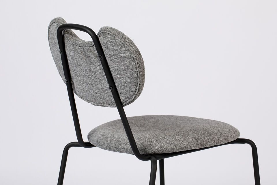 Silla de tela gris Aspen - 9