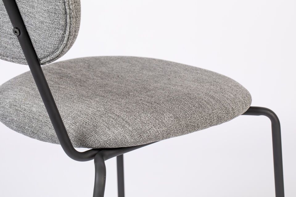 Silla de tela gris Aspen - 10