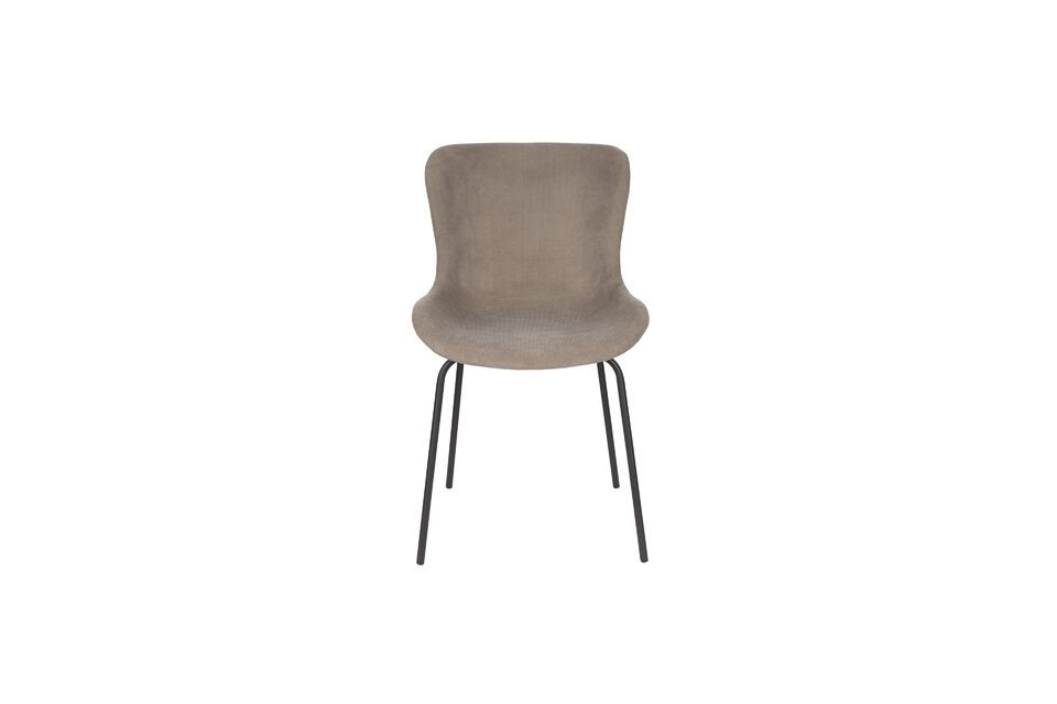 Silla de tela gris Junzo Rib - 1