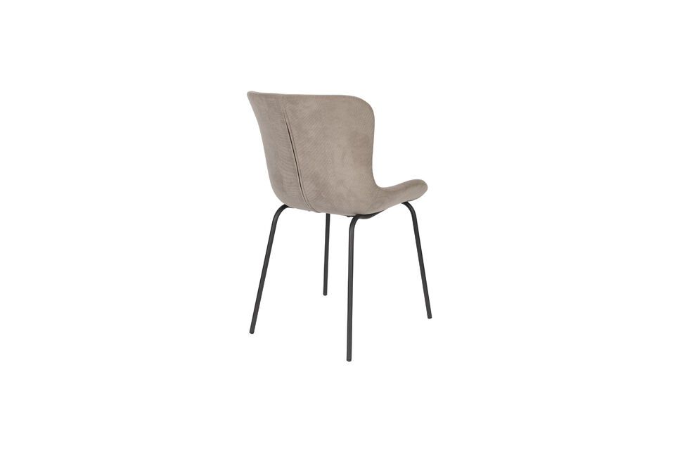 Silla de tela gris Junzo Rib - 3