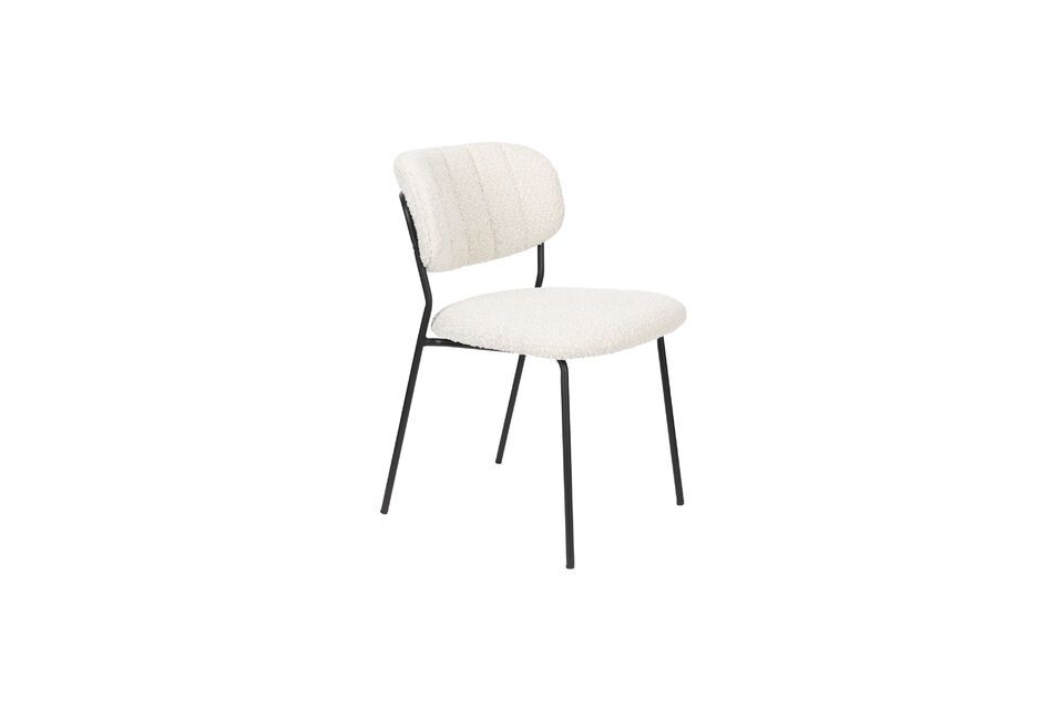 Silla de tela rizada blanca Jolien White Label