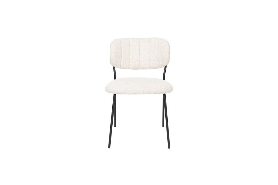 Silla de tela rizada blanca Jolien - 1