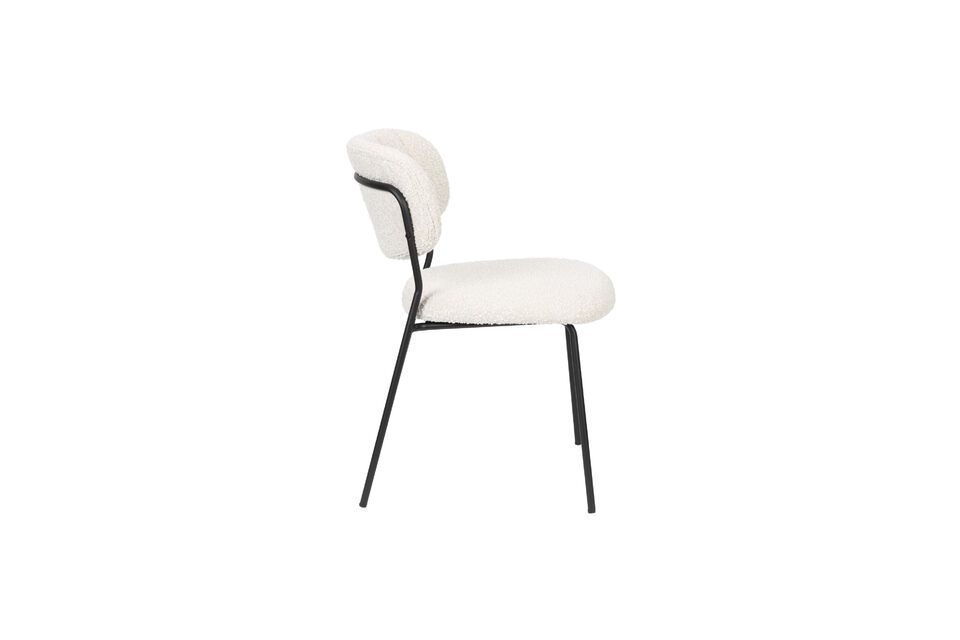 Silla de tela rizada blanca Jolien - 2