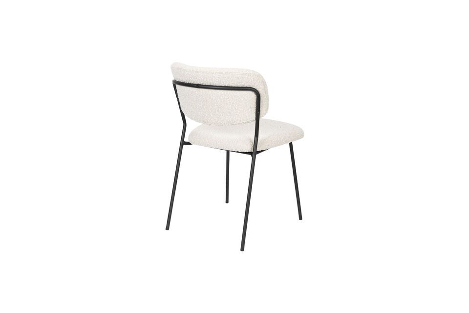 Silla de tela rizada blanca Jolien - 3