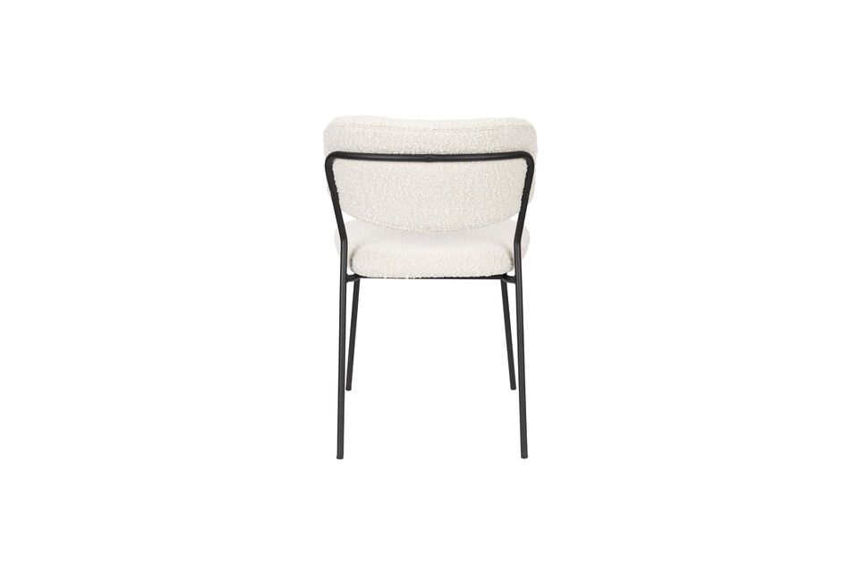 Silla de tela rizada blanca Jolien - 4