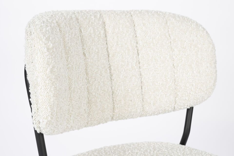 Silla de tela rizada blanca Jolien - 6