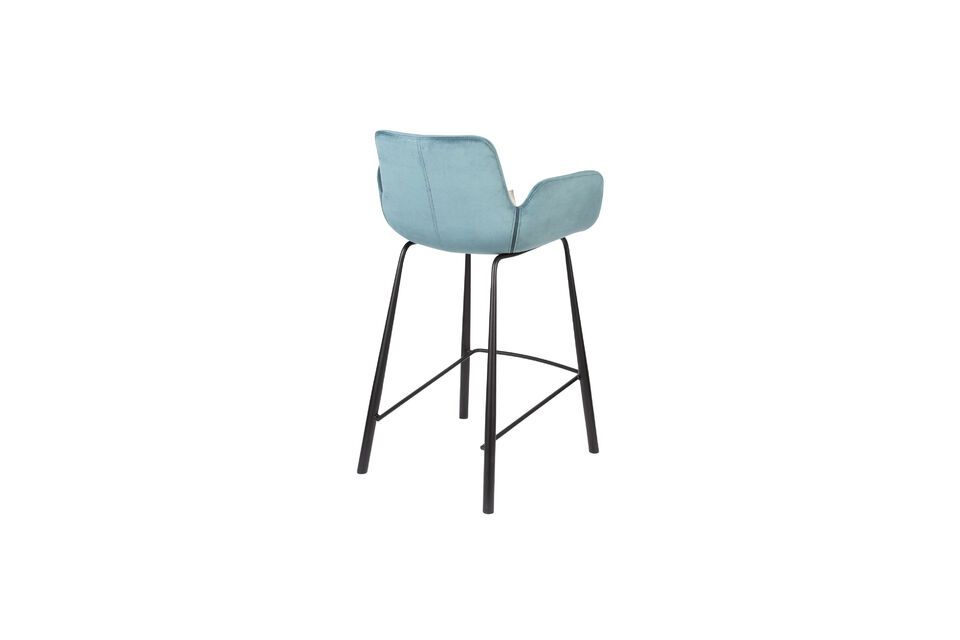 Silla de terciopelo azul Brit - 4