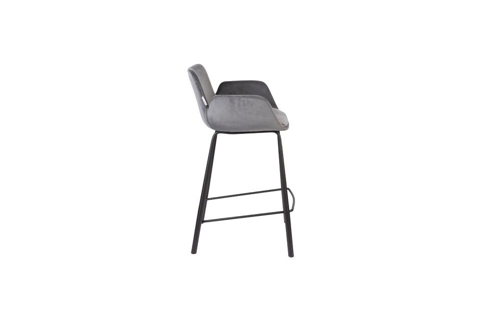 Silla de terciopelo gris Brit - 5