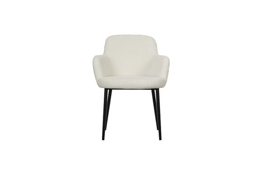 Silla efecto piel de oveja blanca Dining Clipped