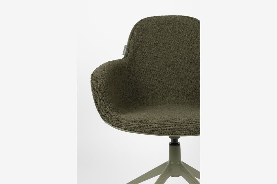 Silla giratoria de tela verde Albert Kuip - 6