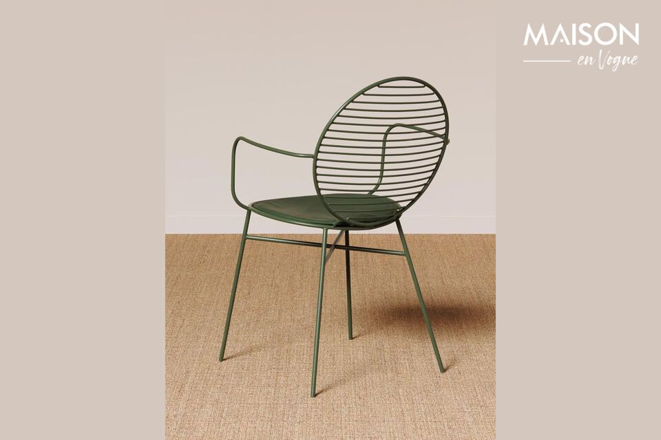 Descubra la elegancia y la funcionalidad combinadas en nuestra silla metálica verde Klara