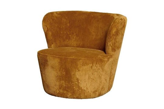 Sillón dandy de terciopelo amarillo Clipped