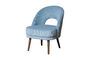 Miniatura Sillón de tela azul Cyrus Clipped