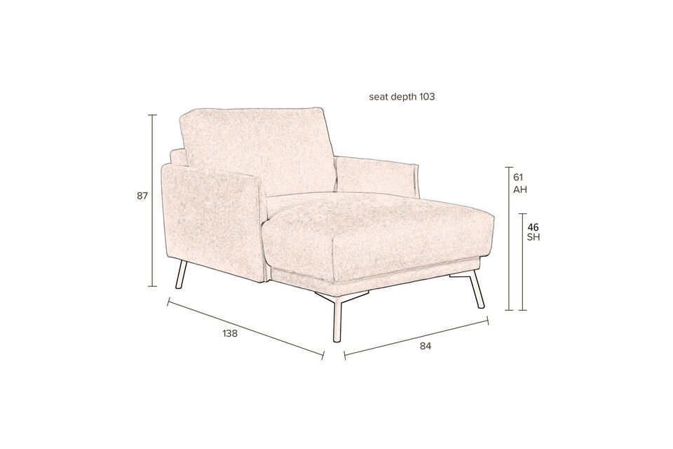 Sillón de tela beige Harper - 7