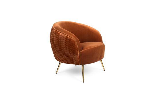 Sillón de terciopelo naranja So Curvy Clipped