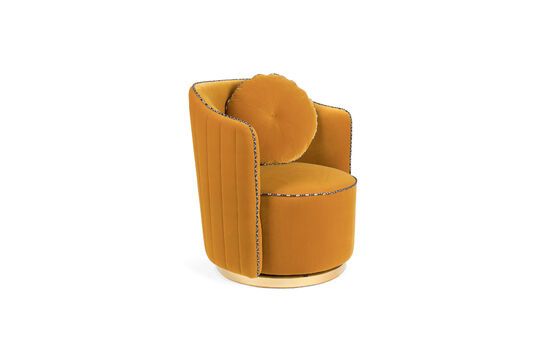 Sillón de terciopelo ocre Sassy Clipped