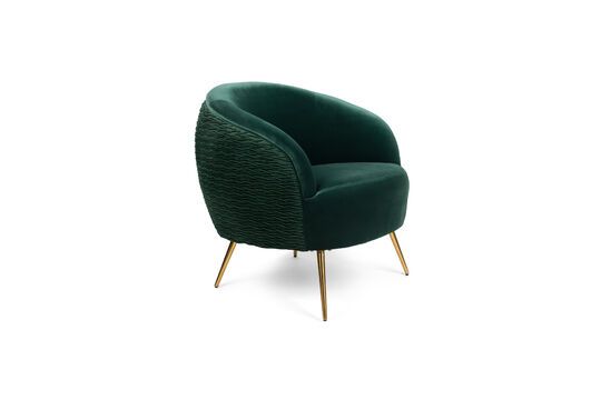 Sillón de terciopelo verde oscuro Curvy Clipped