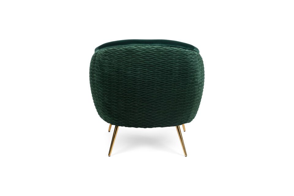 Sillón de terciopelo verde oscuro Curvy - 3