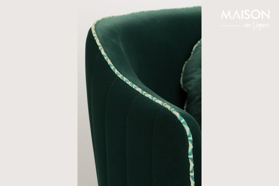 Sillón de terciopelo verde oscuro Sassy - 6