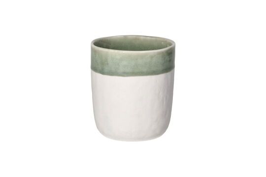 Spiro gran vaso de porcelana blanca y verde pálido Clipped