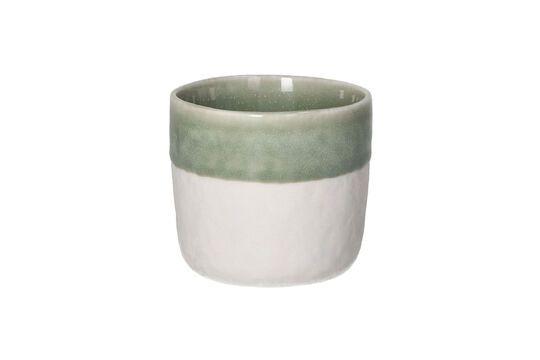 Spiro vaso pequeño de porcelana blanca y verde pálido Clipped