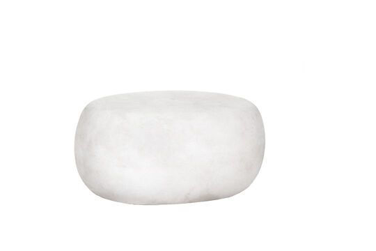 Taburete de exterior de arcilla blanca Pebble Clipped