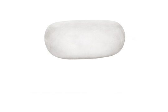 Taburete de exterior grande de arcilla blanca Pebble Clipped