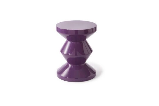 Taburete de fibra de vidrio morado oscuro Zig zag Clipped