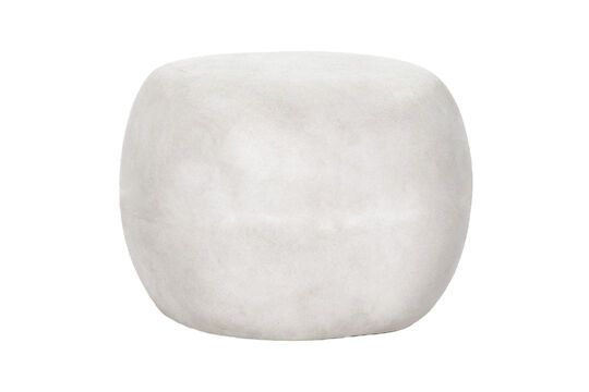 Taburete pequeño de exterior Pebble de arcilla blanca Clipped