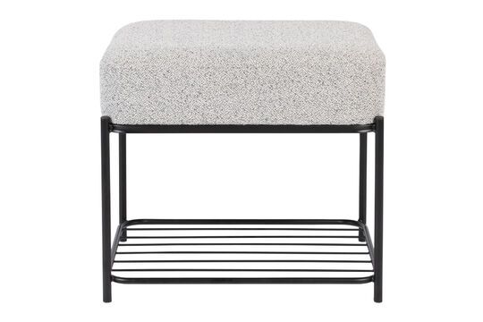 Taburete rectangular de tela gris Milou Clipped