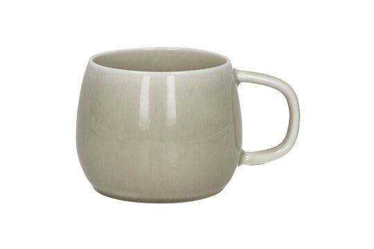 Taza grande de porcelana beige oscuro Biscotti Clipped