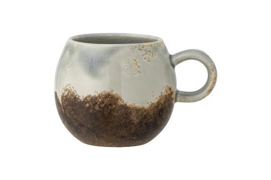 Taza Paula de gres bicolor marrón Clipped